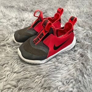 Nike Flex Runner 1 Slip On Sneakers Red Black Toddler 8c